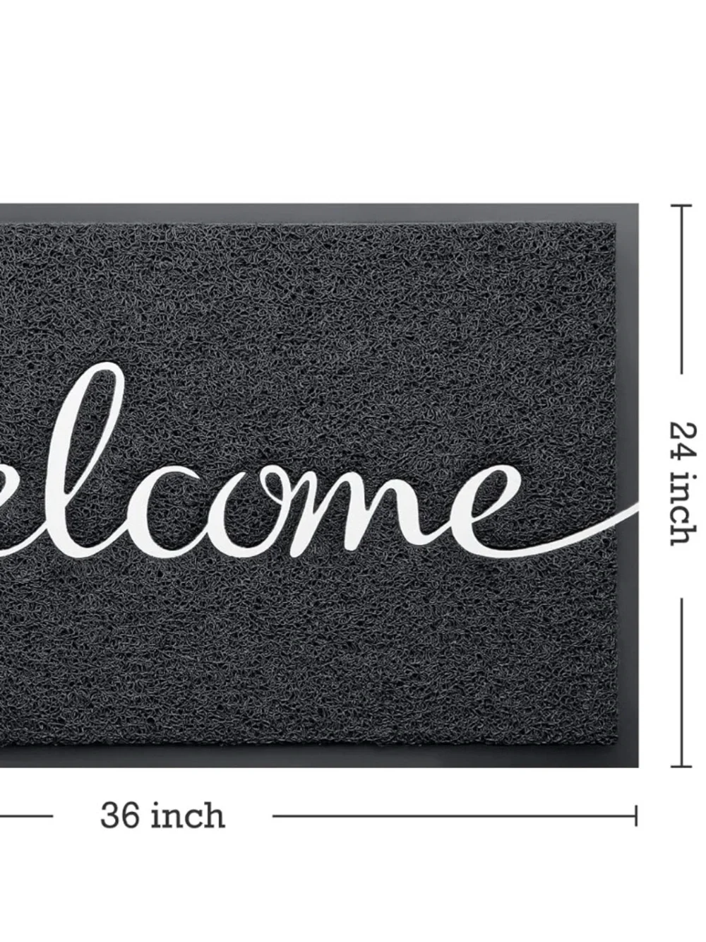 Black and White Welcome Outdoor/ Indoor Non-Slip Doormat